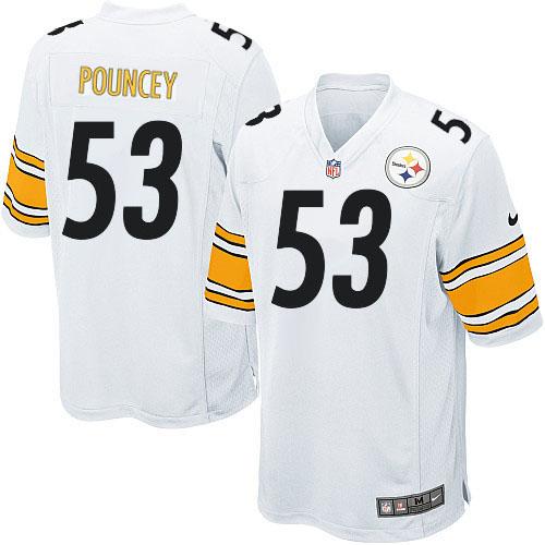 Nike Steelers #53 Maurkice Pouncey White Youth Stitched NFL Elite Jersey - Click Image to Close